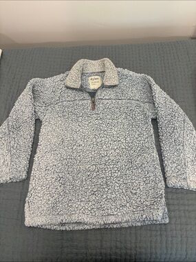 Sherpa Pullover by Dylan and
True Grit  Men's Light Blue Frosty Tipped Pile
